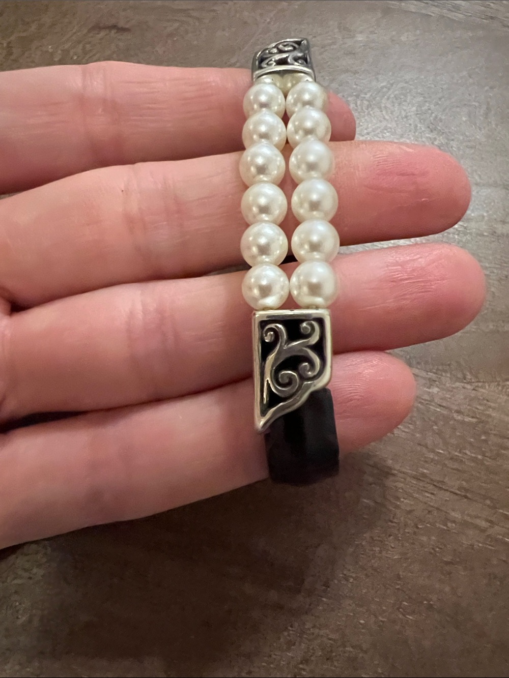 Brighton Pearl Double-Row Bracelet with Silver Accents